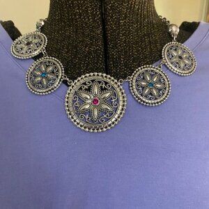 Paparazzi Written In The STAR Lilies Multi-Necklace W/Matching Earrings